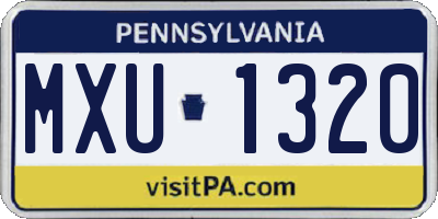 PA license plate MXU1320