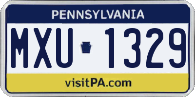 PA license plate MXU1329