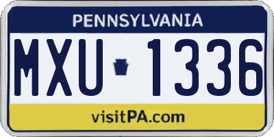 PA license plate MXU1336