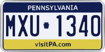 PA license plate MXU1340