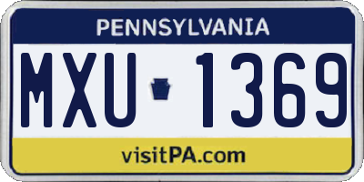 PA license plate MXU1369