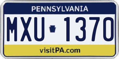 PA license plate MXU1370