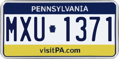 PA license plate MXU1371
