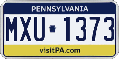PA license plate MXU1373