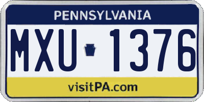 PA license plate MXU1376