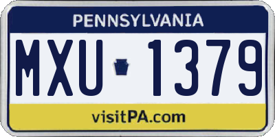 PA license plate MXU1379