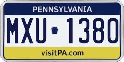 PA license plate MXU1380