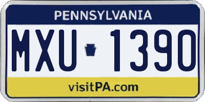 PA license plate MXU1390
