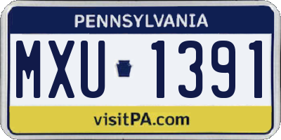 PA license plate MXU1391