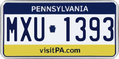 PA license plate MXU1393