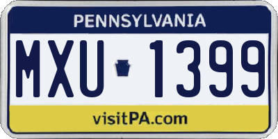PA license plate MXU1399