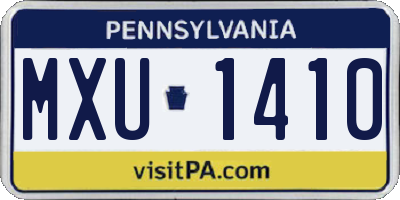 PA license plate MXU1410