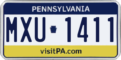 PA license plate MXU1411