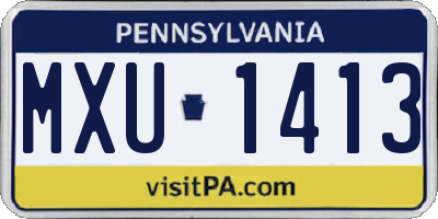 PA license plate MXU1413