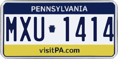 PA license plate MXU1414