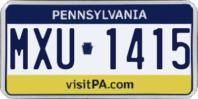 PA license plate MXU1415