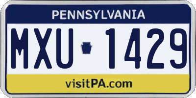 PA license plate MXU1429
