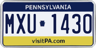 PA license plate MXU1430