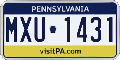 PA license plate MXU1431