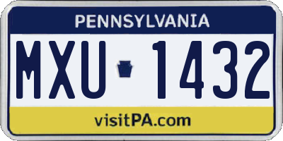 PA license plate MXU1432