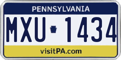PA license plate MXU1434