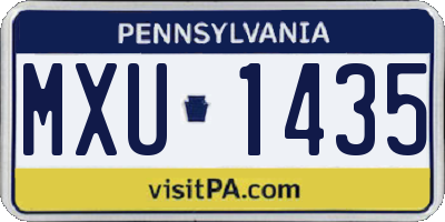 PA license plate MXU1435