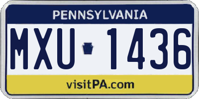 PA license plate MXU1436