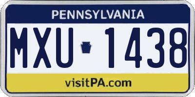 PA license plate MXU1438