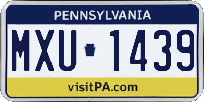 PA license plate MXU1439