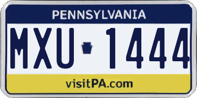 PA license plate MXU1444