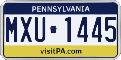 PA license plate MXU1445