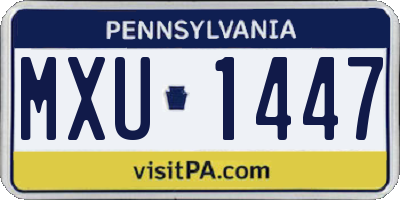 PA license plate MXU1447