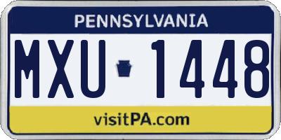 PA license plate MXU1448