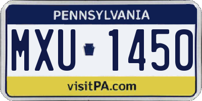 PA license plate MXU1450