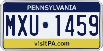 PA license plate MXU1459