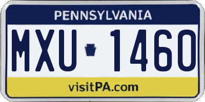 PA license plate MXU1460