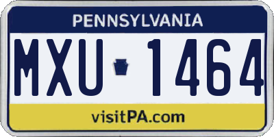 PA license plate MXU1464