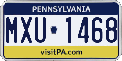 PA license plate MXU1468