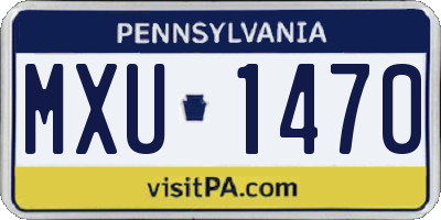 PA license plate MXU1470