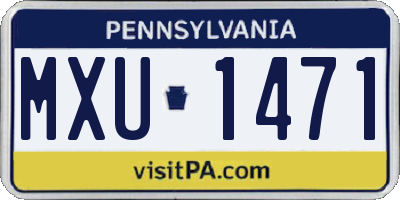PA license plate MXU1471