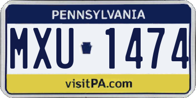 PA license plate MXU1474