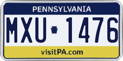 PA license plate MXU1476