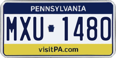 PA license plate MXU1480