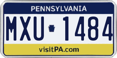 PA license plate MXU1484