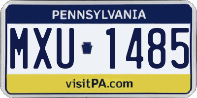 PA license plate MXU1485