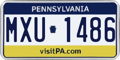 PA license plate MXU1486