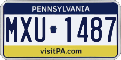 PA license plate MXU1487