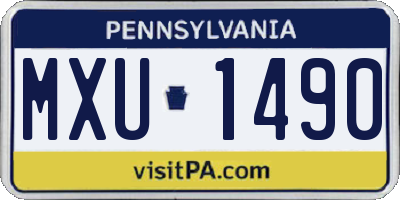 PA license plate MXU1490