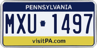 PA license plate MXU1497