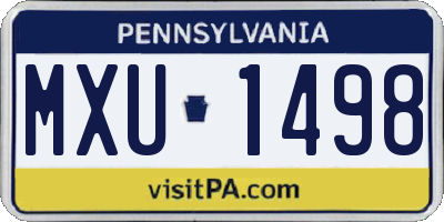 PA license plate MXU1498